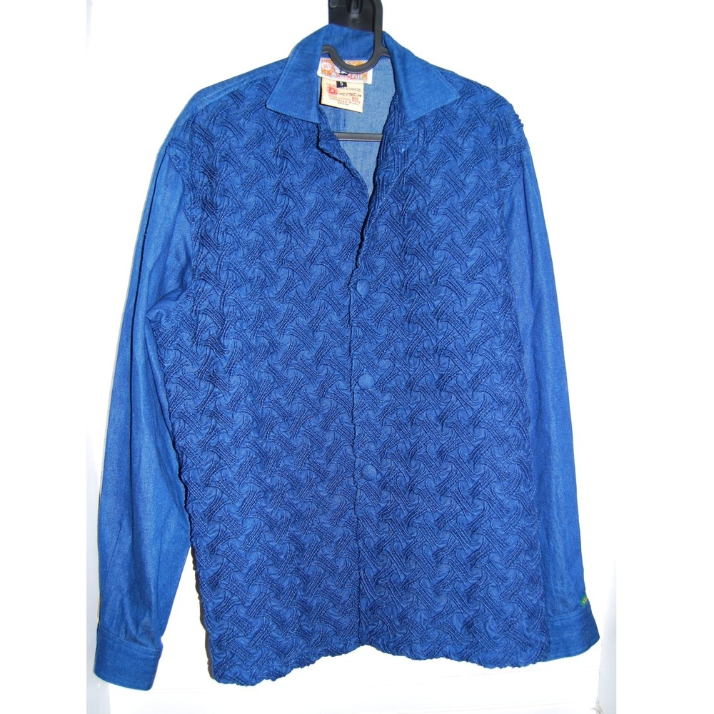 Women's jean jacket Small Bis Bis California Sunwash Ruched Dark‎ denim blazer